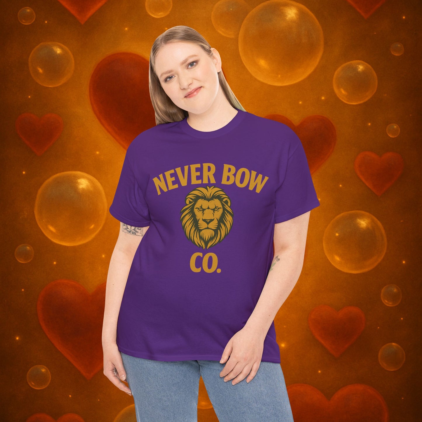 Never Bow Heavy Tee – “Love Is My Religion” | Wear Defiance, Not Fashion. Built for warriors, lovers, and truth-tellers. Every stitch declares rebellion, every wear is a sermon. Stand unshaken.