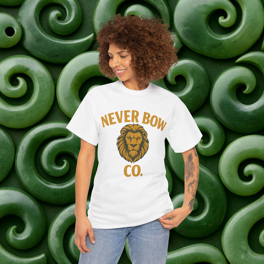 Never Bow Co. Heavy Tee – Murderers Beach | Built for warriors who rise from chaos, this premium cotton armour speaks truth and grit. Every stitch defies silence, every wear declares strength.