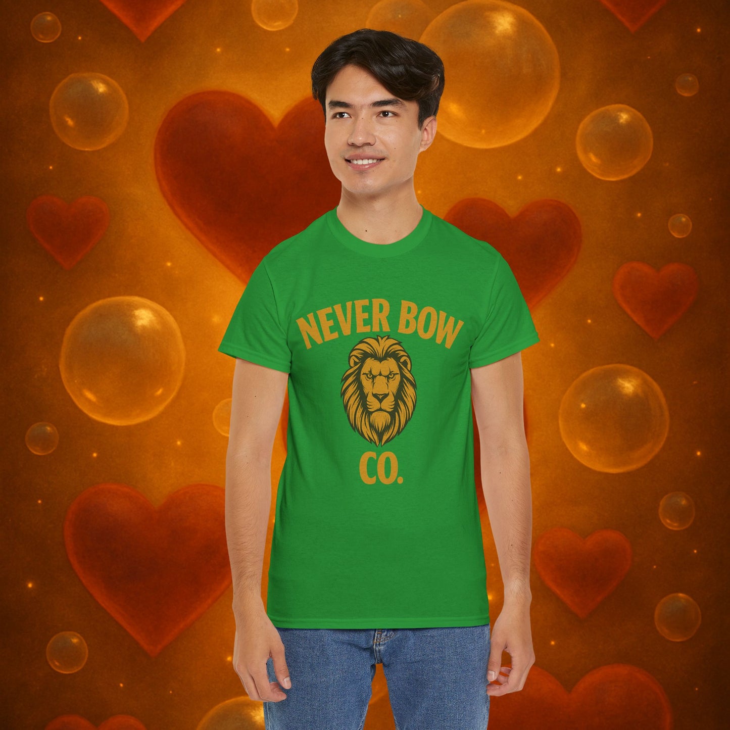 Never Bow Heavy Tee – “Love Is My Religion” | Wear Defiance, Not Fashion. Built for warriors, lovers, and truth-tellers. Every stitch declares rebellion, every wear is a sermon. Stand unshaken.