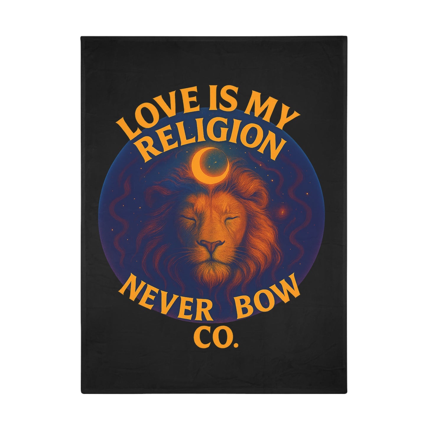 Never Bow Co. "Love Is My Religion" - Spiritual Love Plush Fleece Blanket, Cozy Home Decor, Gift for Animal Lovers, Meditation Blanket, Inspirational Throw
