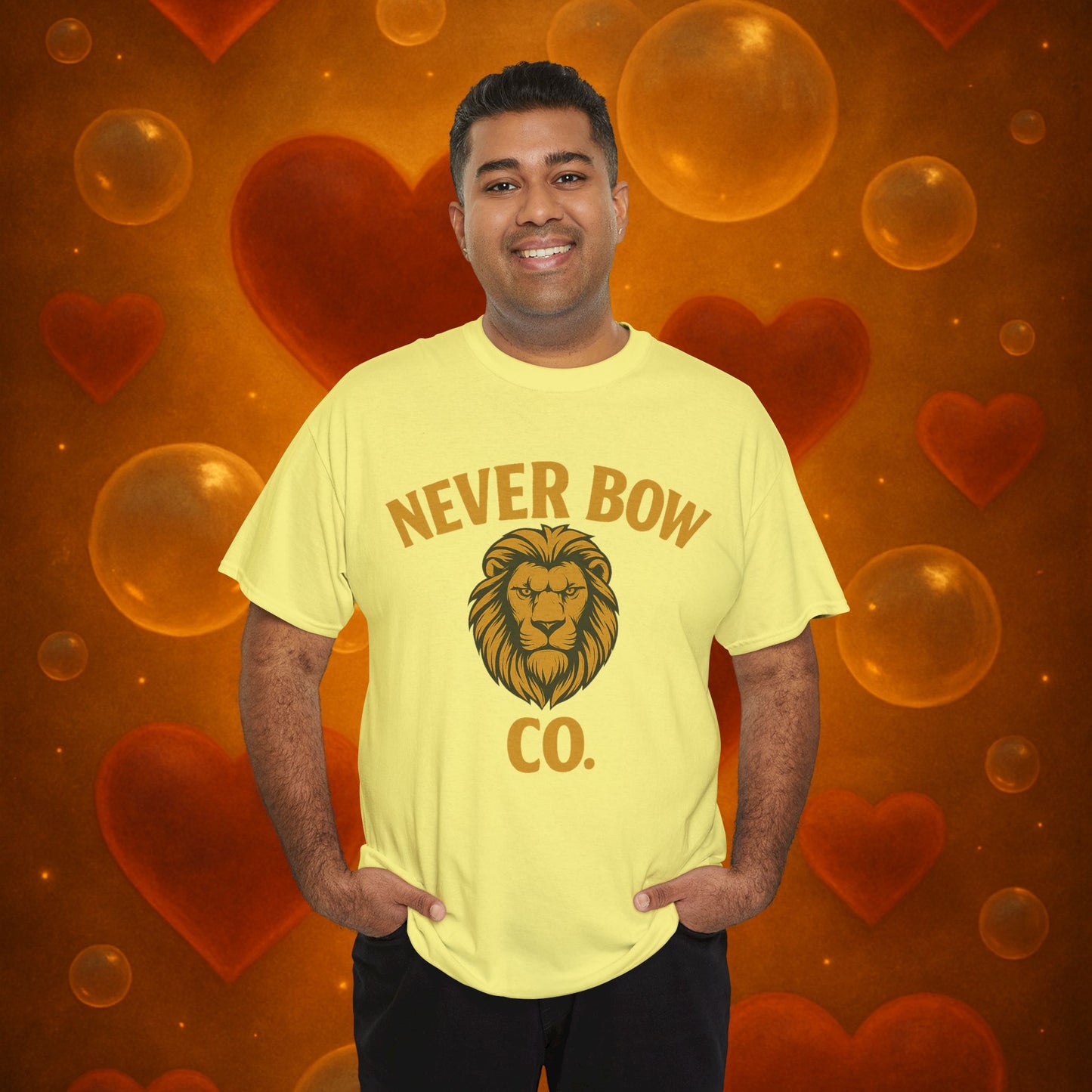 Never Bow Heavy Tee – “Love Is My Religion” | Wear Defiance, Not Fashion. Built for warriors, lovers, and truth-tellers. Every stitch declares rebellion, every wear is a sermon. Stand unshaken.