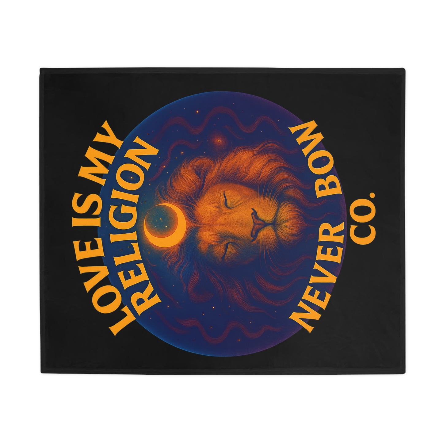 Never Bow Co. "Love Is My Religion" - Spiritual Love Plush Fleece Blanket, Cozy Home Decor, Gift for Animal Lovers, Meditation Blanket, Inspirational Throw