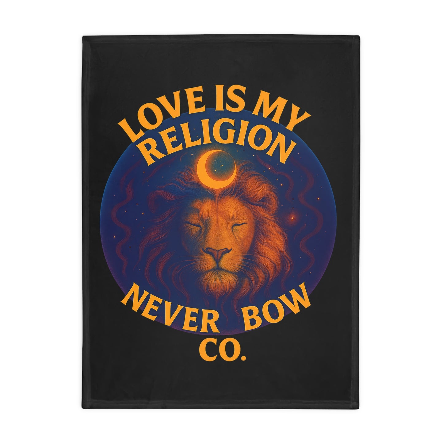 Never Bow Co. "Love Is My Religion" - Spiritual Love Plush Fleece Blanket, Cozy Home Decor, Gift for Animal Lovers, Meditation Blanket, Inspirational Throw