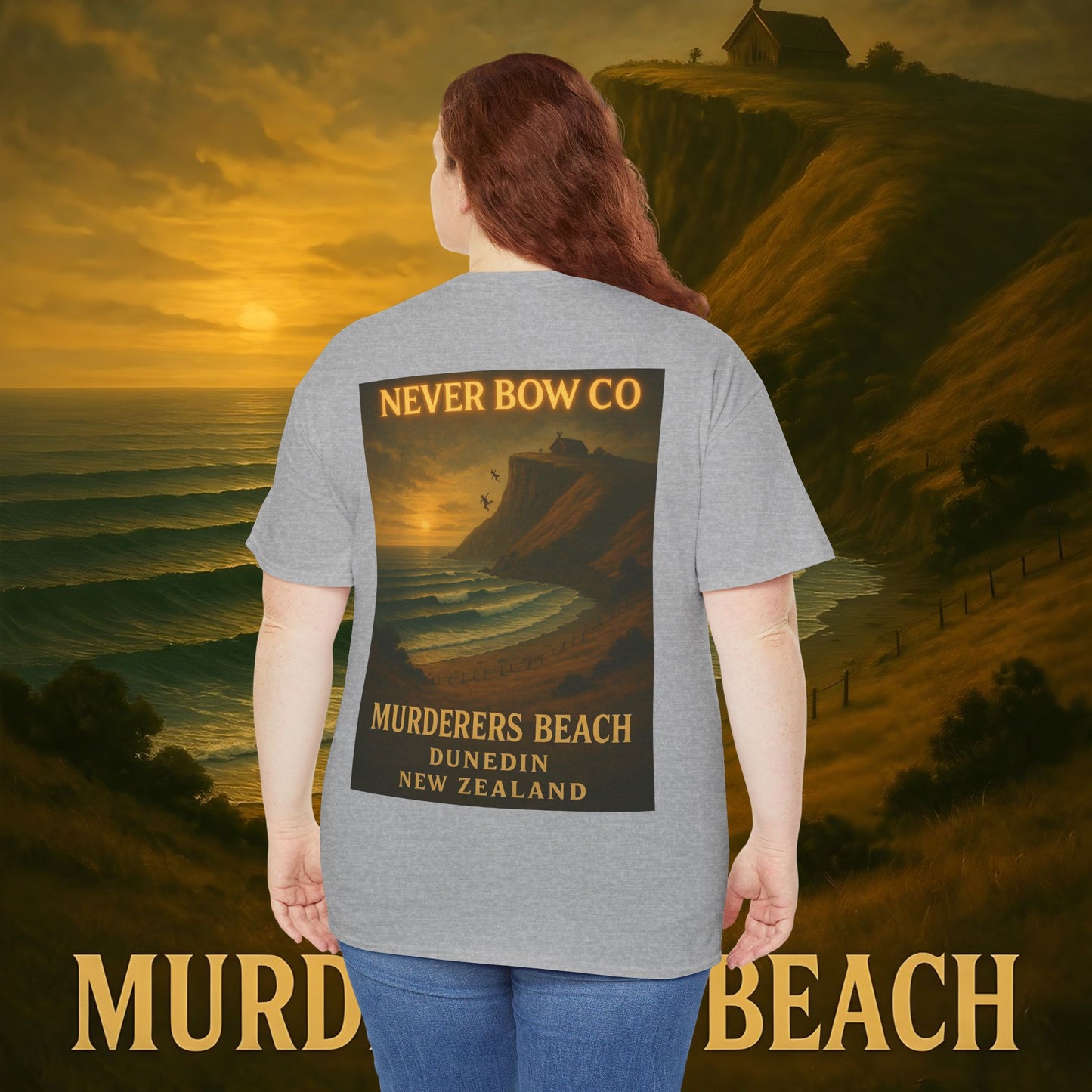 Never Bow Co. Heavy Tee – Murderers Beach | Built for warriors who rise from chaos, this premium cotton armour speaks truth and grit. Every stitch defies silence, every wear declares strength.
