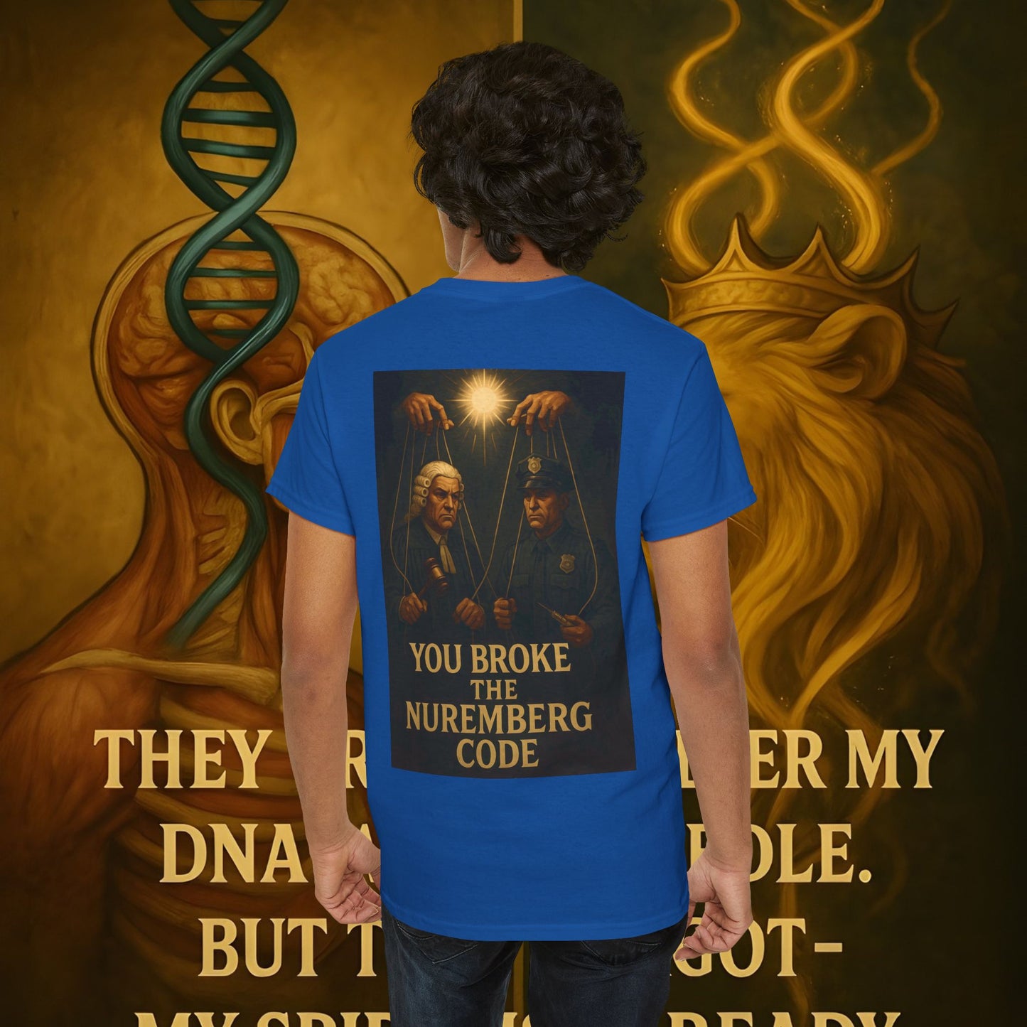 Never Bow Co “You Broke Nuremberg Code” Graphic Tee — Fearless Statement Shirt for Rebels, Truth-Seekers, and Warriors Who Refuse to Be Silenced, Built to Ignite Courage, Spark Conversation, and Stand Unbroken Against Oppression.