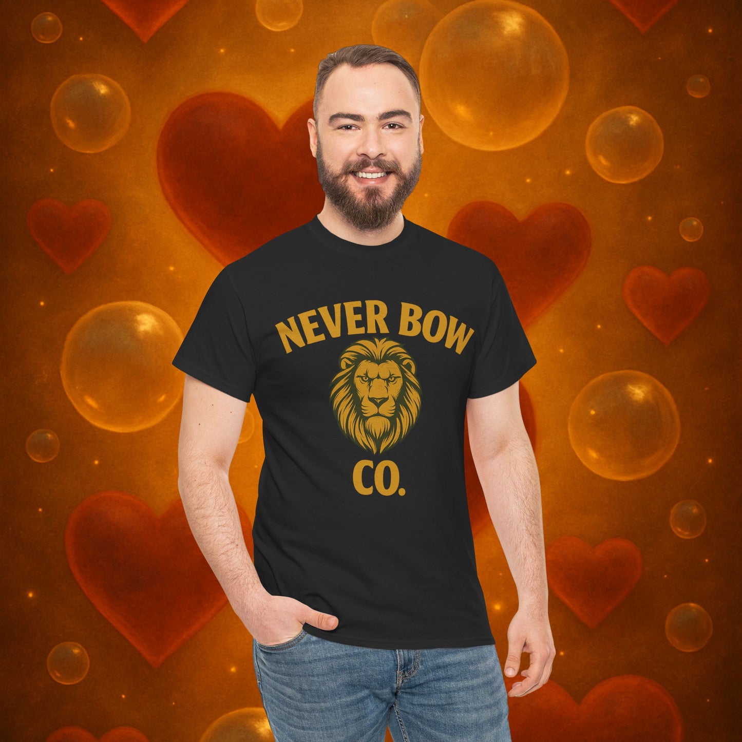 Never Bow Heavy Tee – “Love Is My Religion” | Wear Defiance, Not Fashion. Built for warriors, lovers, and truth-tellers. Every stitch declares rebellion, every wear is a sermon. Stand unshaken.