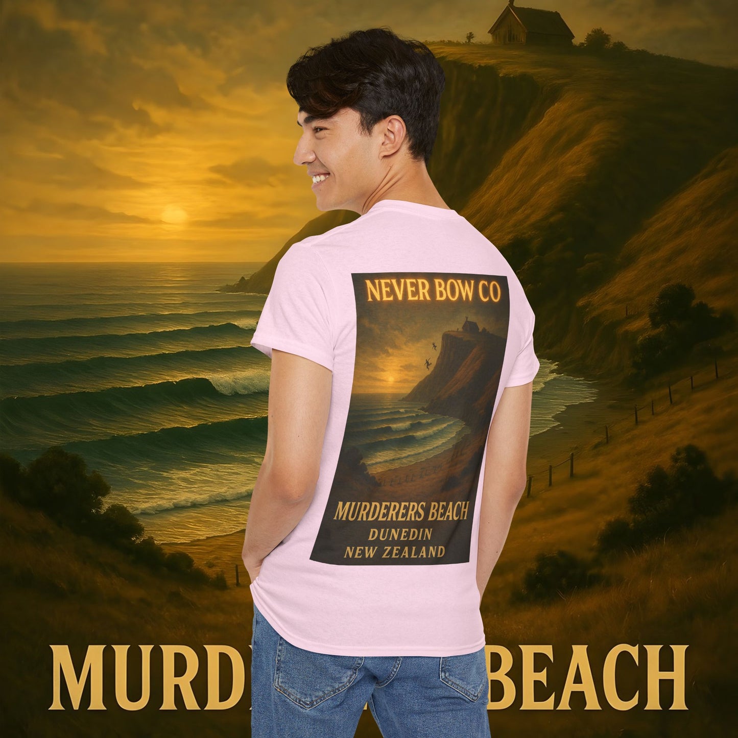 Never Bow Co. Heavy Tee – Murderers Beach | Built for warriors who rise from chaos, this premium cotton armour speaks truth and grit. Every stitch defies silence, every wear declares strength.