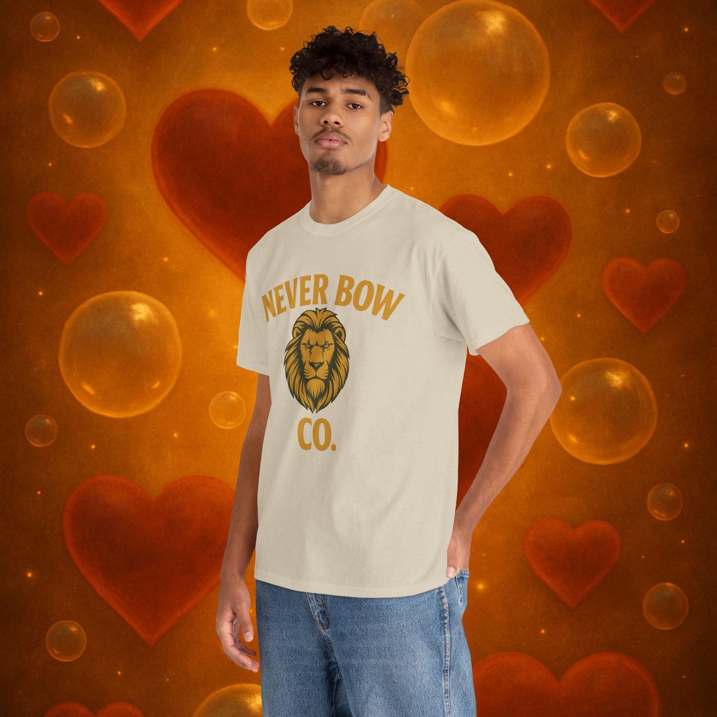 Never Bow Heavy Tee – “Love Is My Religion” | Wear Defiance, Not Fashion. Built for warriors, lovers, and truth-tellers. Every stitch declares rebellion, every wear is a sermon. Stand unshaken.