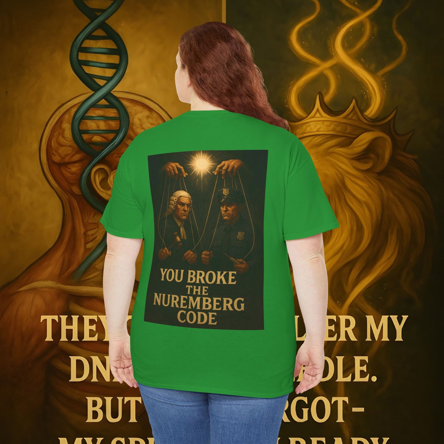 Never Bow Co “You Broke Nuremberg Code” Graphic Tee — Fearless Statement Shirt for Rebels, Truth-Seekers, and Warriors Who Refuse to Be Silenced, Built to Ignite Courage, Spark Conversation, and Stand...