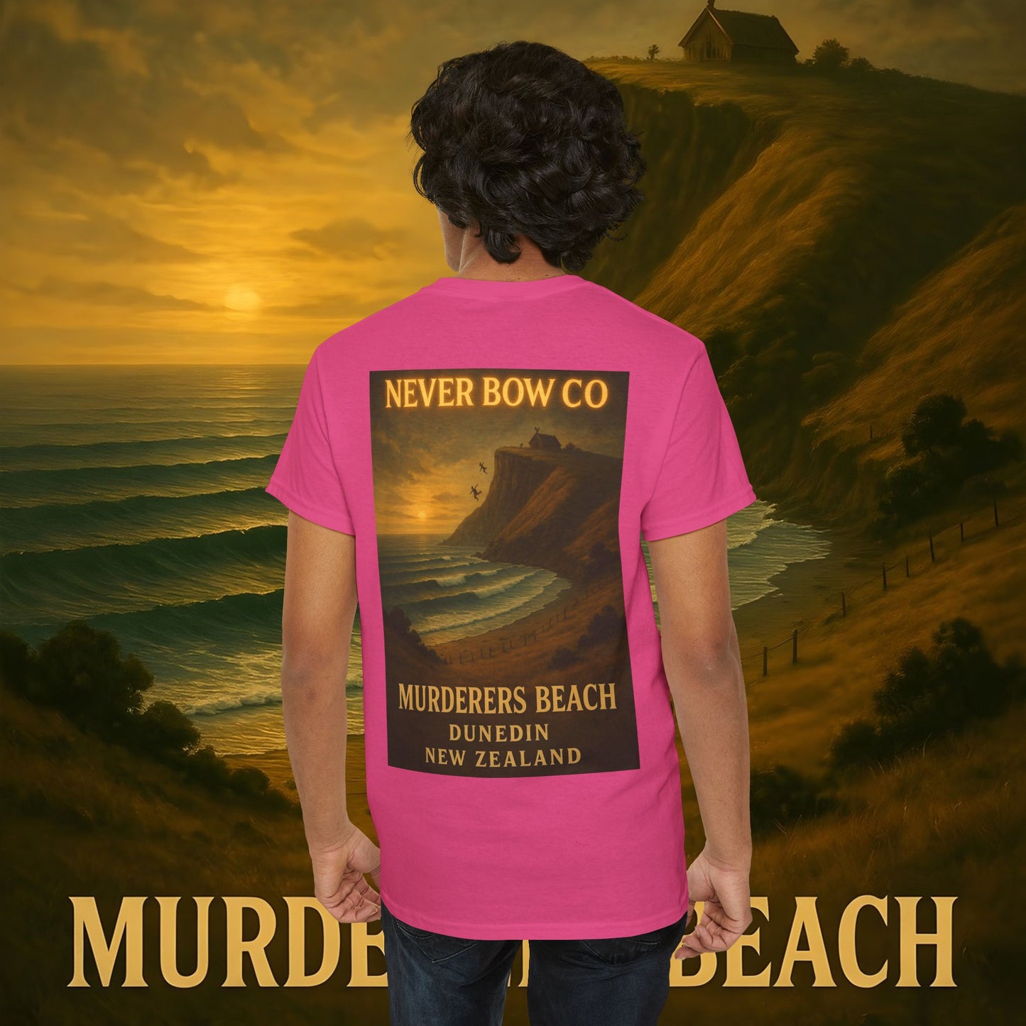 Never Bow Co. Heavy Tee – Murderers Beach | Built for warriors who rise from chaos, this premium cotton armour speaks truth and grit. Every stitch defies silence, every wear declares strength.