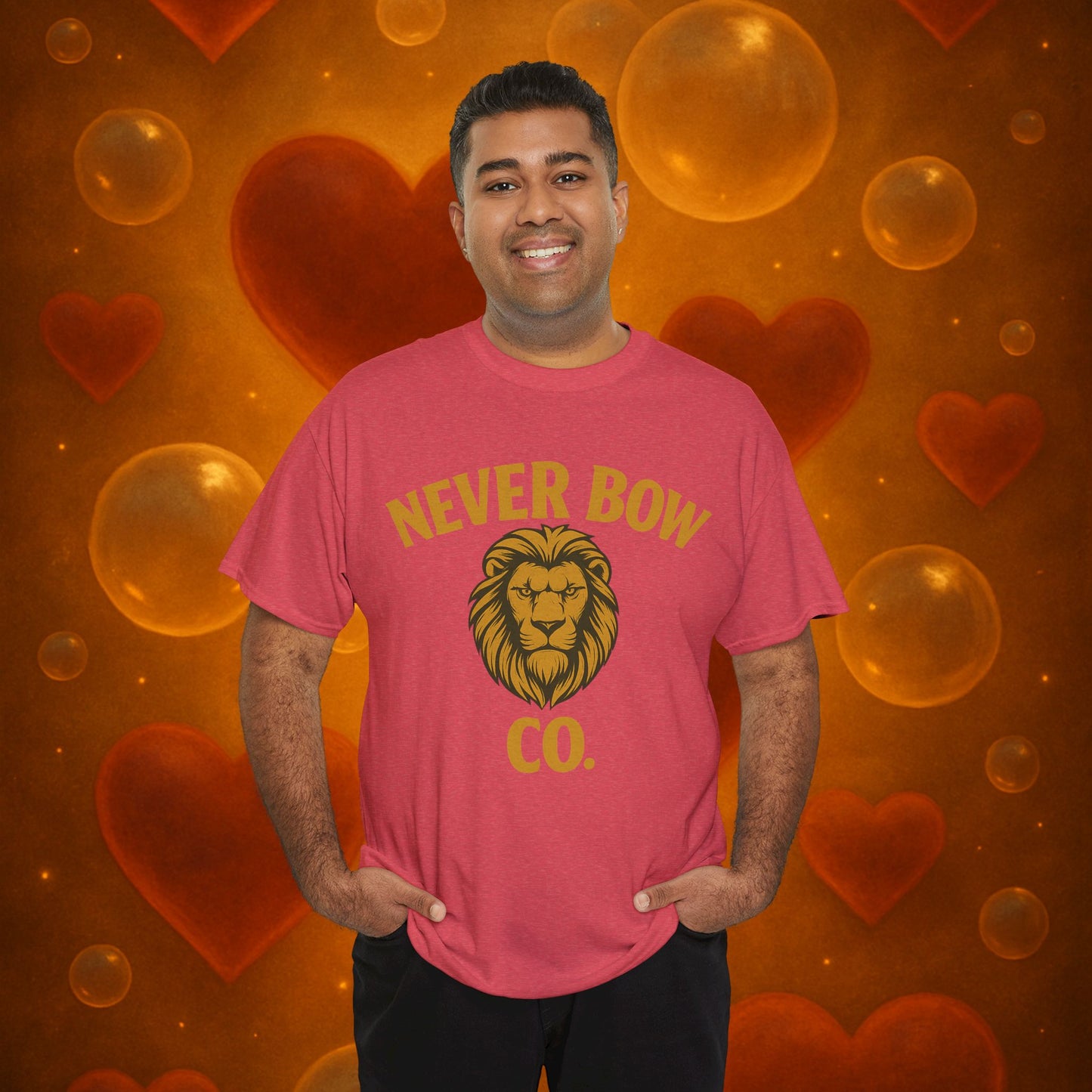 Never Bow Heavy Tee – “Love Is My Religion” | Wear Defiance, Not Fashion. Built for warriors, lovers, and truth-tellers. Every stitch declares rebellion, every wear is a sermon. Stand unshaken.