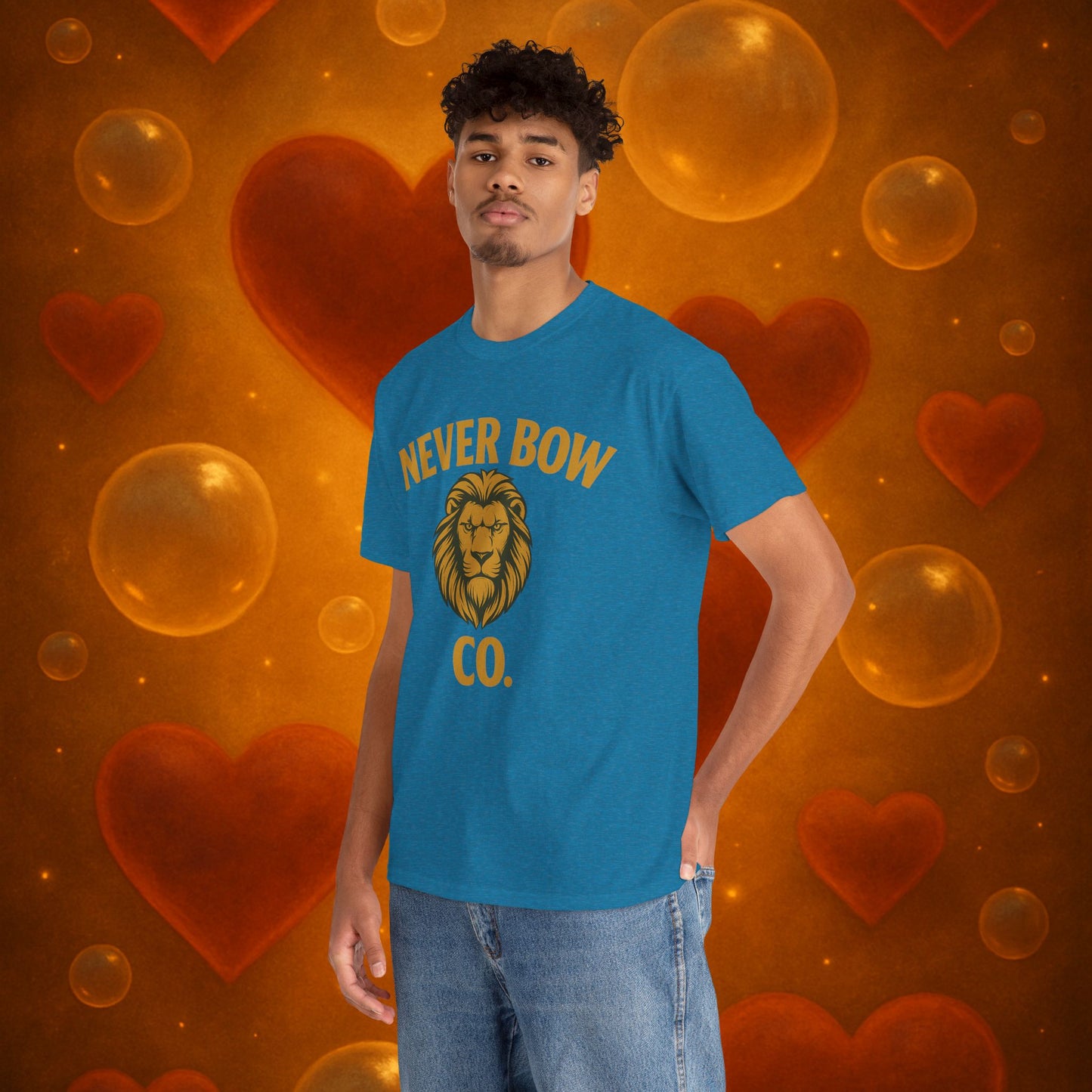 Never Bow Heavy Tee – “Love Is My Religion” | Wear Defiance, Not Fashion. Built for warriors, lovers, and truth-tellers. Every stitch declares rebellion, every wear is a sermon. Stand unshaken.