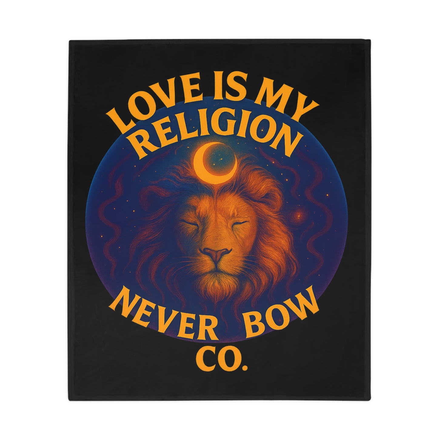 Never Bow Co. "Love Is My Religion" - Spiritual Love Plush Fleece Blanket, Cozy Home Decor, Gift for Animal Lovers, Meditation Blanket, Inspirational Throw